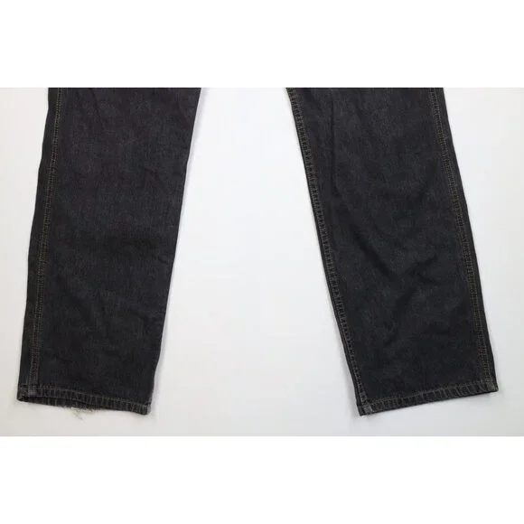 Vintage 90s Ralph Lauren Mens 34x34 Faded Baggy Wide Leg Carpenter Jeans Black